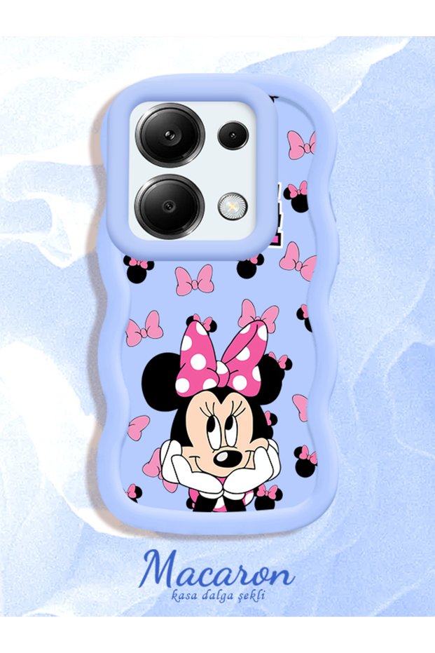 Redmi Note 13 Pro 4g Compatible Wavy Frame Mouse Cartoon Patterned Quality Silicone Phone Case