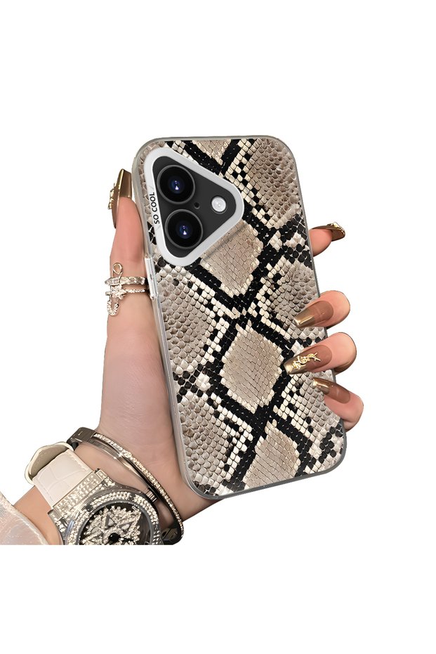 iPhone 16 Compatible Hard Acrylic Back Silicone Edge Lens Protection Case