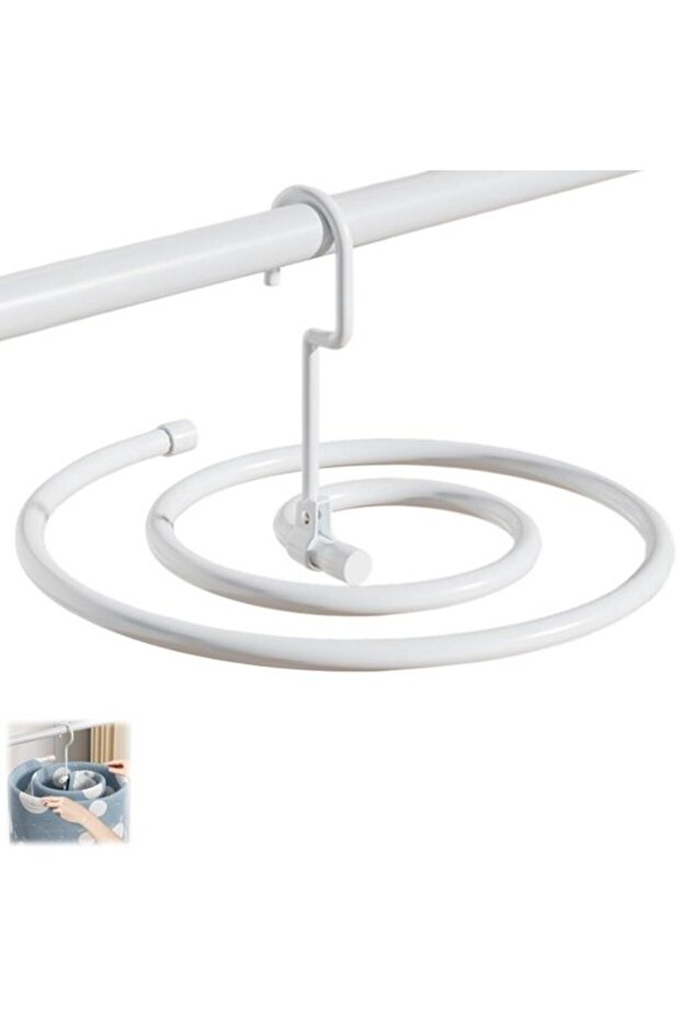 White 41.8cm Diameter Spiral Bedding Clothes Drying Rack