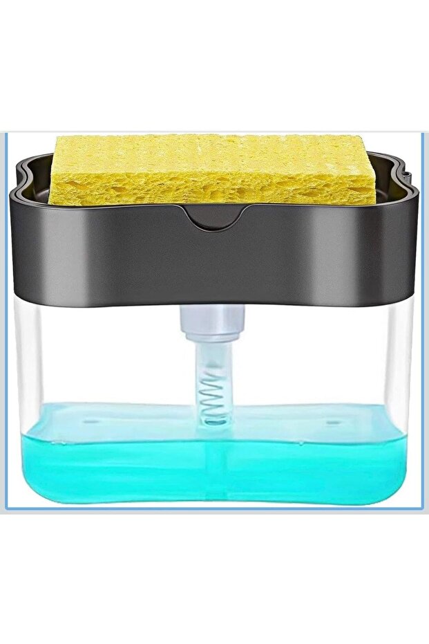 Dish Soap Dispenser with Sponge Holder | 2-in-1 Design, Sponge Included