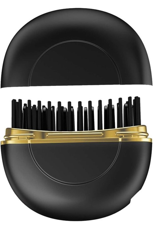 Cordless Travel Hair Straightener Brush, 10s Fast Heating Rechargeable Mini Beard & Hair Smoother for Thick & Curly Hair