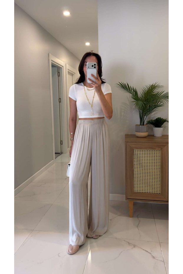 Gardenya Stone Waist Elasticized Draped Trousers