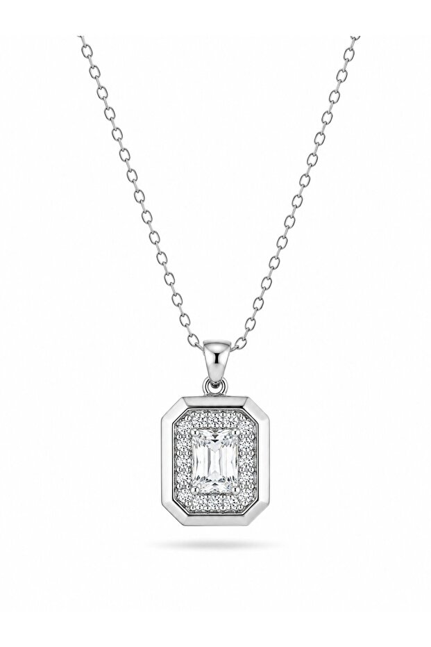 316L Steel Chain Silver Color Square Form Necklace