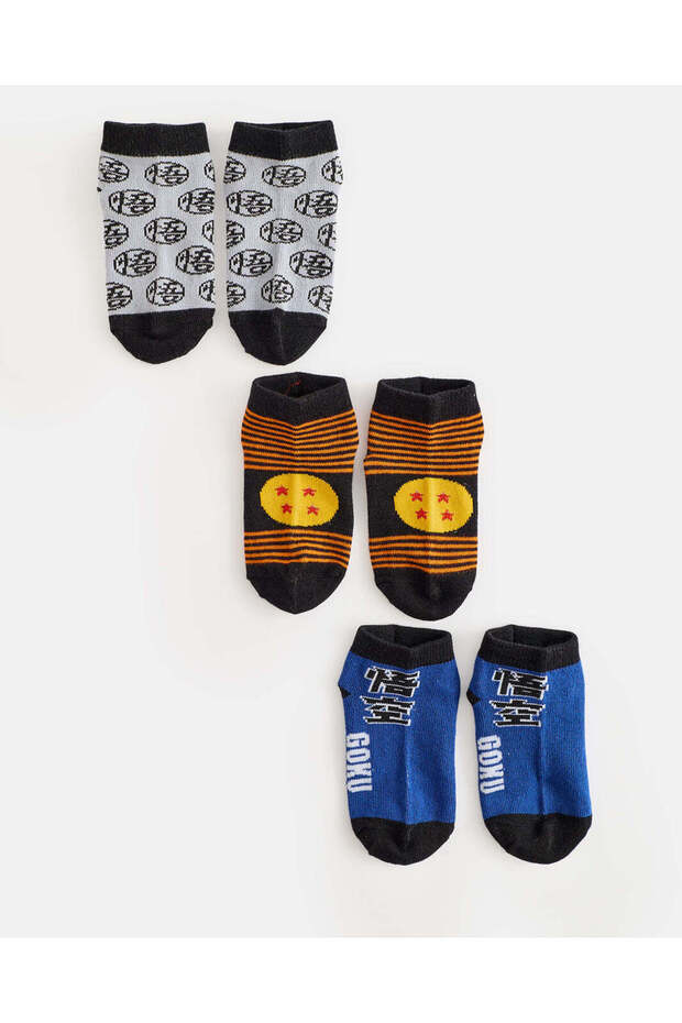 Boys Assorted Dragon Ball Z Ankle Length Socks 3 Pack