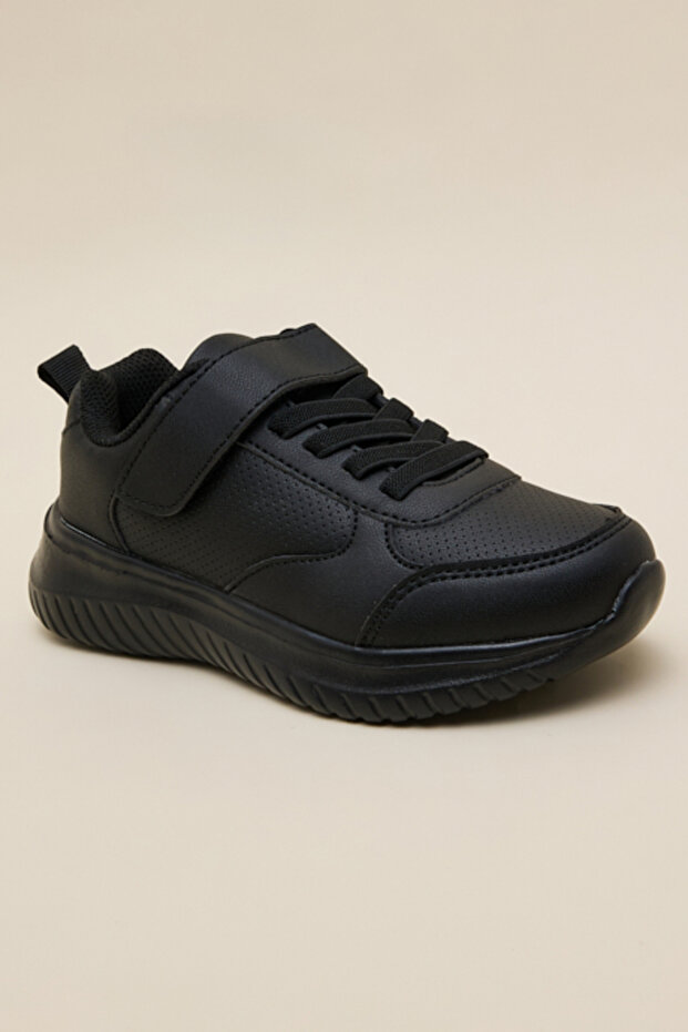 Perforated Velcro Closure School Shoes