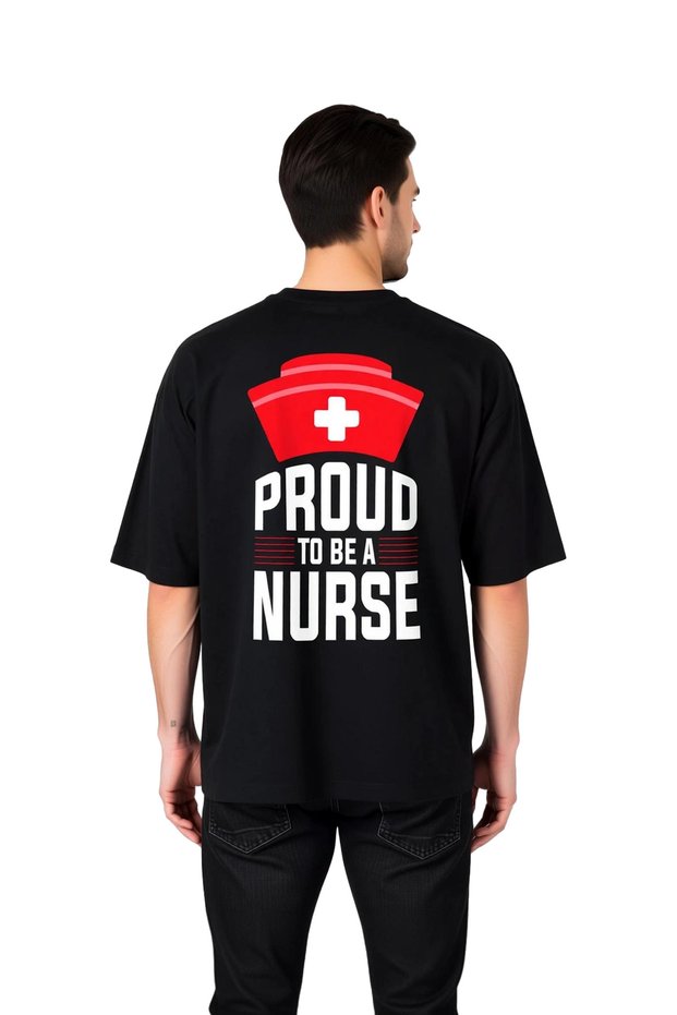 Men's Oversize T-Shirt I'M Proud of My Nursing Printed Relaxed Fit Comfortable Casual Modern