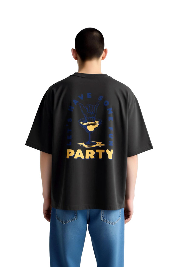 Fun Party Atmosphere Printed Men's Oversize T-Shirt