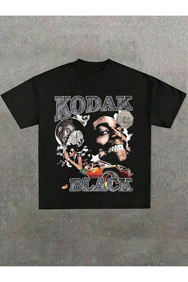 Men Plus Size BLACK Character Funny Graphic Tee, Casual Soft Oversized Pure 200g Pattern Printed Black T-Shirt