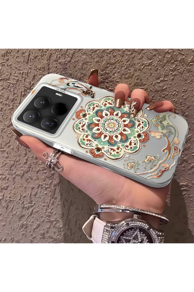 Mi 15t Pro Compatible Traditional Dunhuang Motif Silicone Phone Case, Shockproof