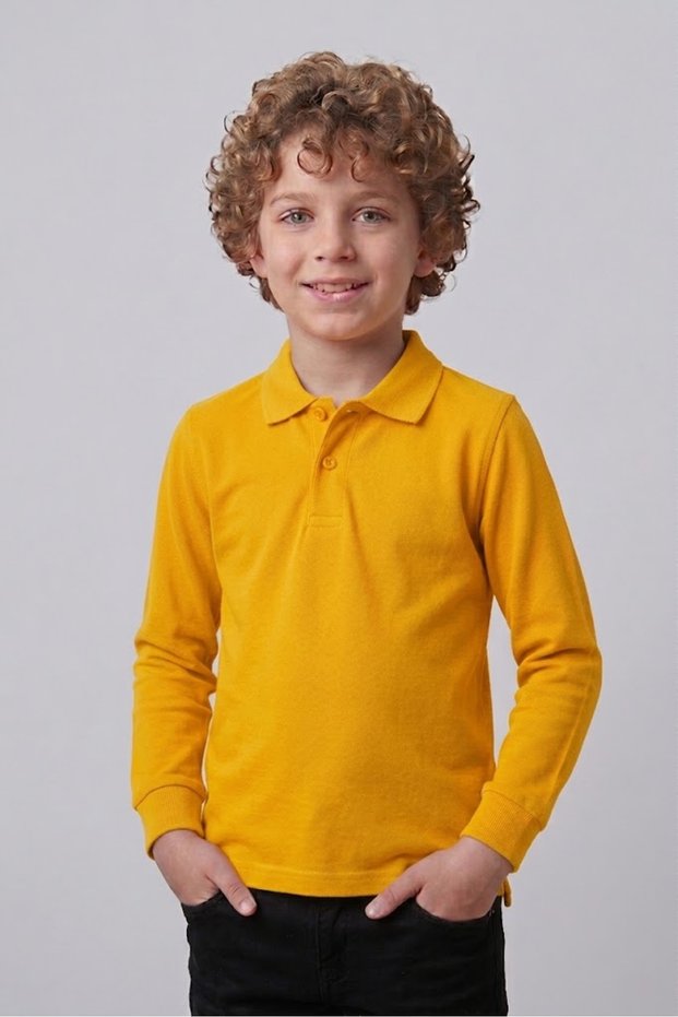 Unisex Children's School Lacoste Polo Collar Long Sleeve School T-Shirt (Back to School)
