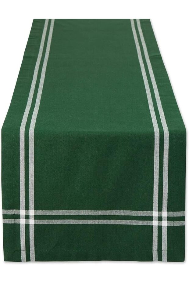 100% Cotton, Machine Washable, Everyday French Stripe Kitchen Table Runner For Dinner Parties, E