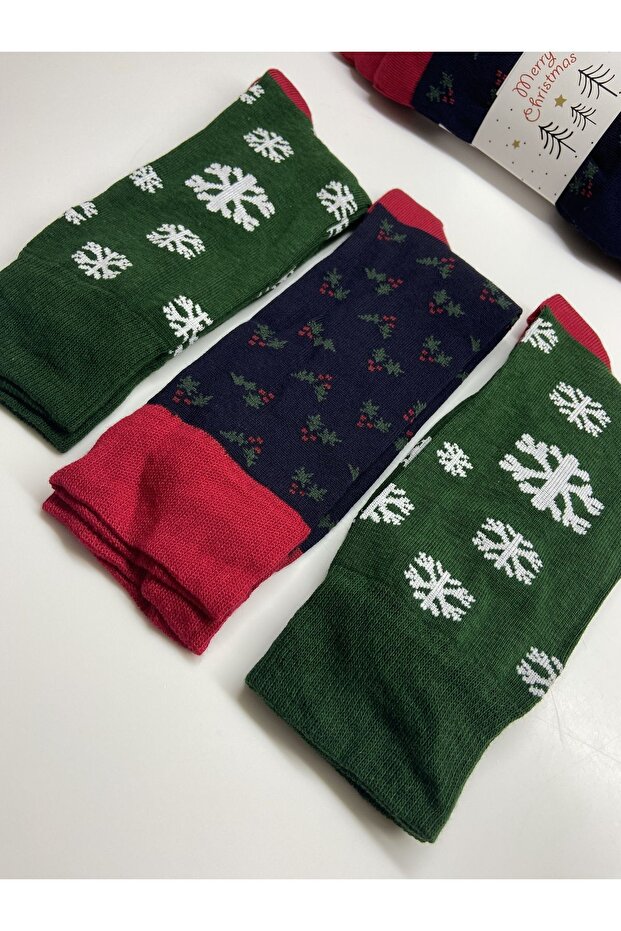 Winter Patterned Cotton 3-Piece Christmas Stockings