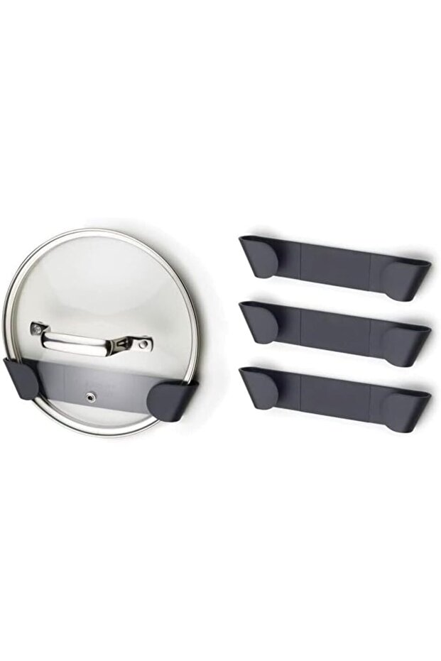 Universal Pot Lid Organizer for Cabinet - Upgraded 4 Pack Inside Cabinet Door Wall Mount Pan