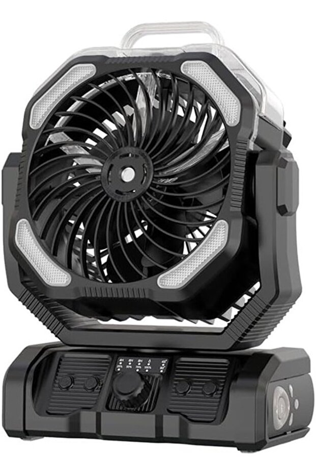 Portable misting fan, suitable for outdoor camping, water tank charging, 20000mAh power bank, LED flashlight and automatic oscillation function,