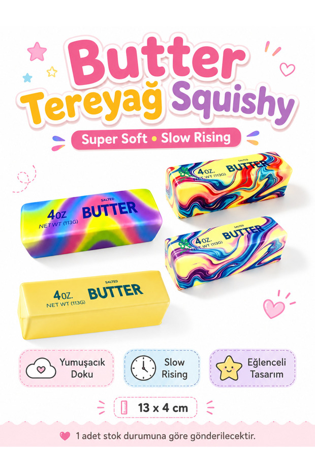 Butter Butter Squishy Stress Toy Super Soft Slow Rising Squeezable Antistress Toy 1 Piece