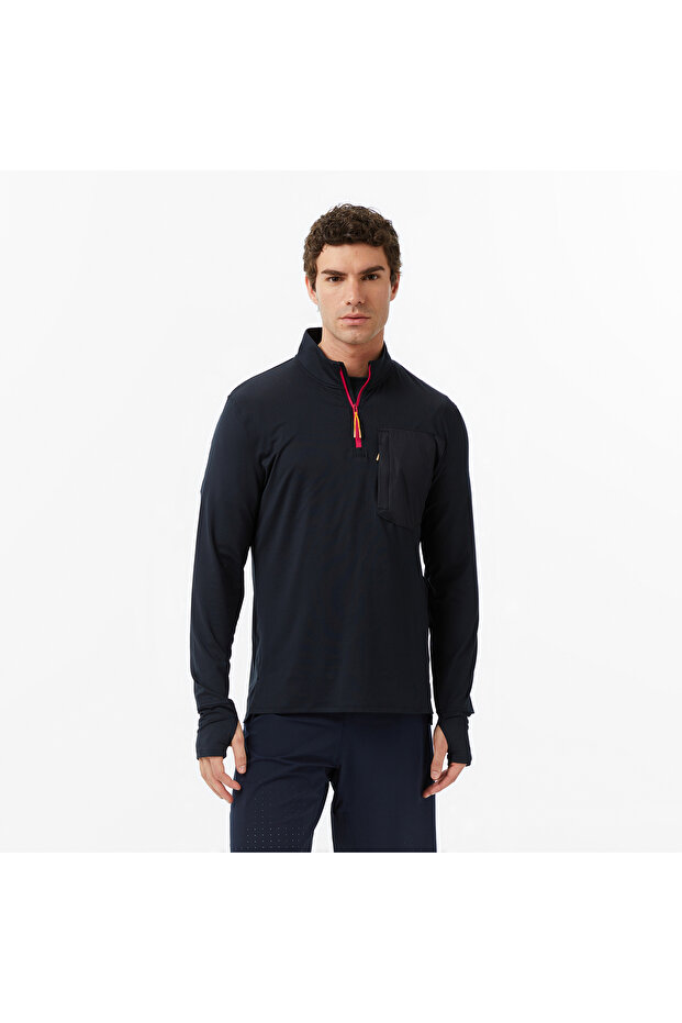 سويت شيرت رجالي أسود من Trail Run Quarter Zip