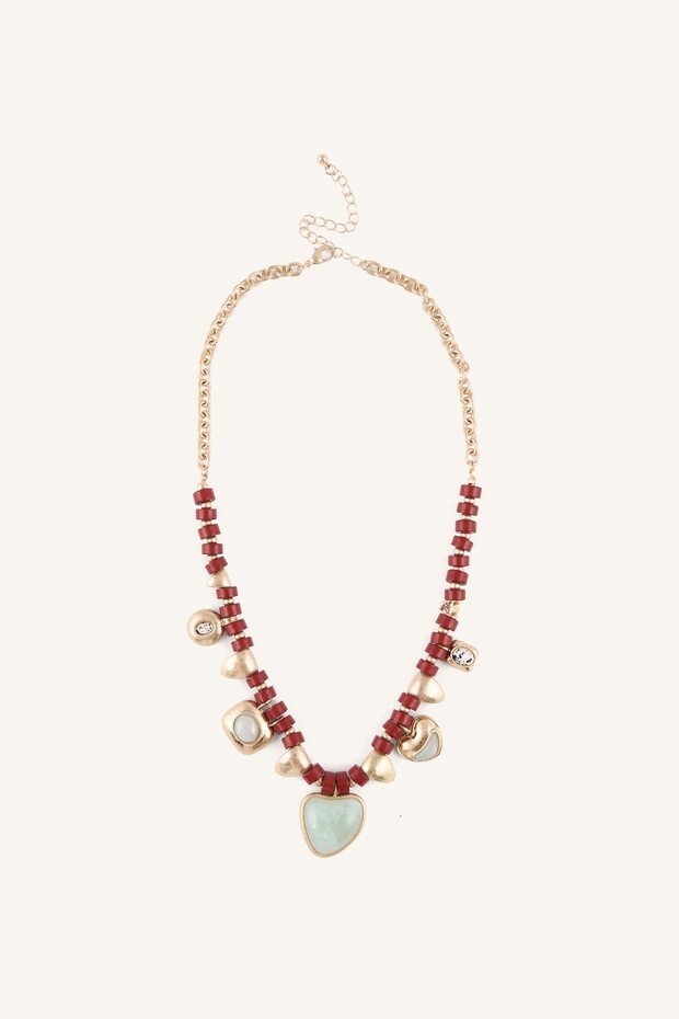 Women's Beaded and Stone Detailed Necklace I1605Axns