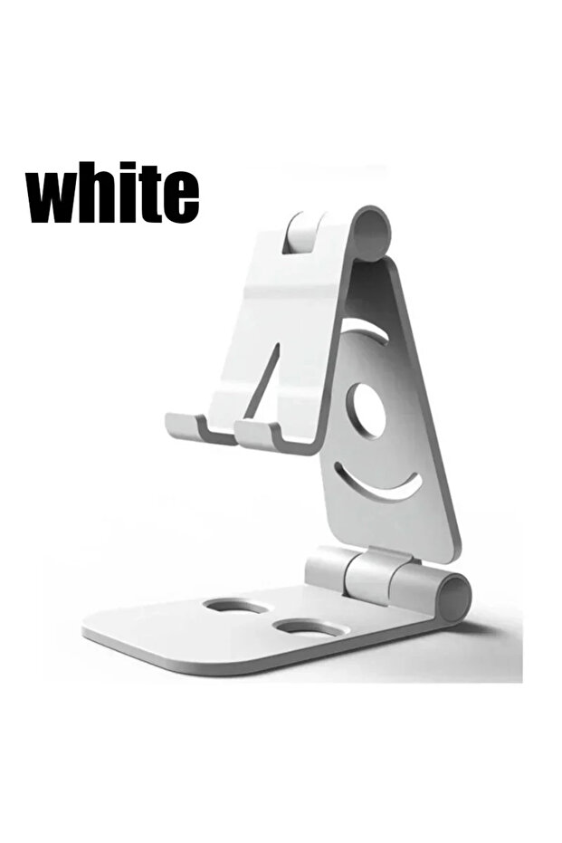 WHITE Portable Mobile Phone Holder Bracket Mount Desk Stand