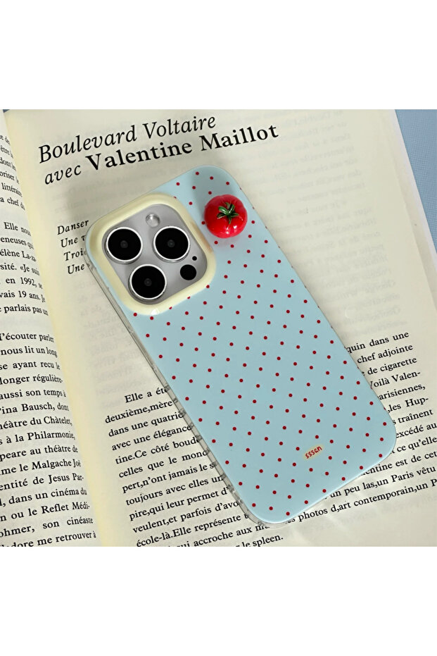 iPhone17 Pro Max with 3D Tomato Minimalist Black Polka Dot 3D Cherry Tomato Phone Case For iPhone 17