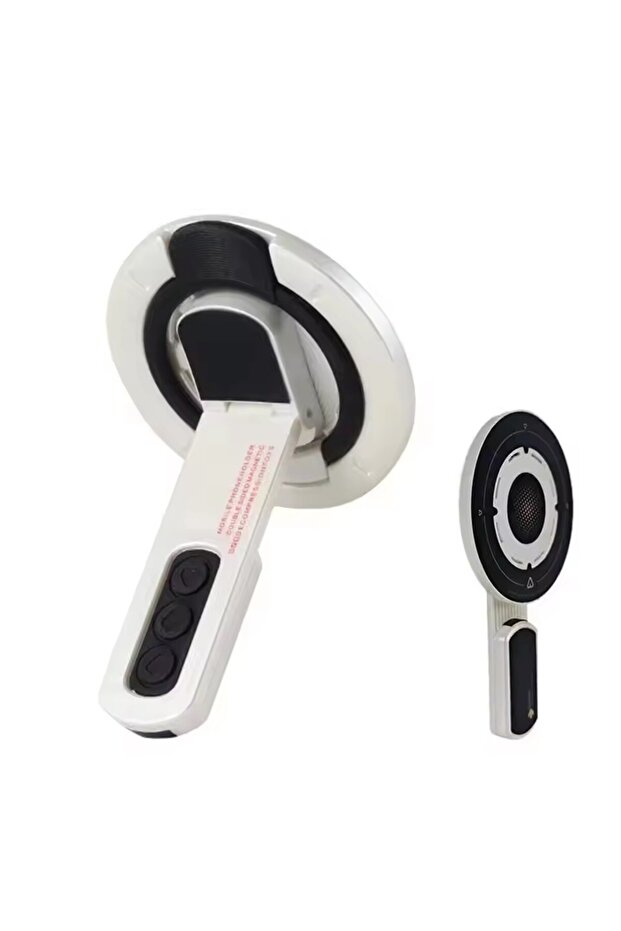 White Dual-Sided Magnetic Portable Multi-Function Phone Ring Holder 360° Rotating Desktop Stand Comp