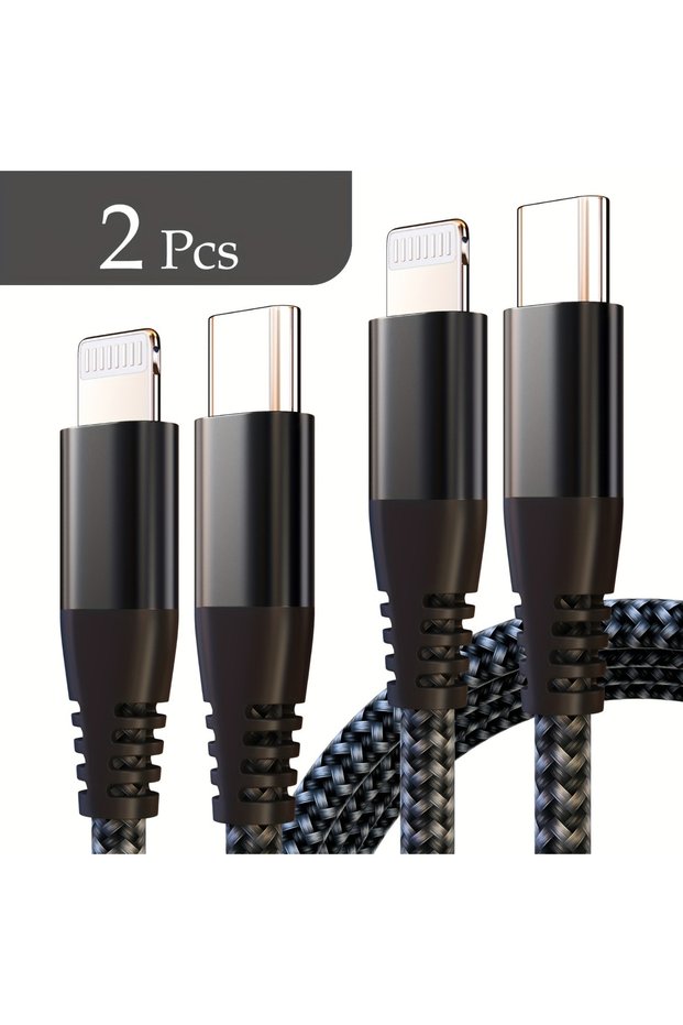 2m 2PCS 2Pack Type C to Lightning Fast Charging Data Cable MFI Certified 20W Nylon Braided Cable for