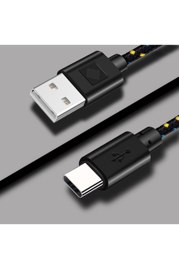 1m Black USB A to Type C Nylon Braided Fast Charging Cable 1M 2M 3M Data Sync Cord for Samsung Xiaom