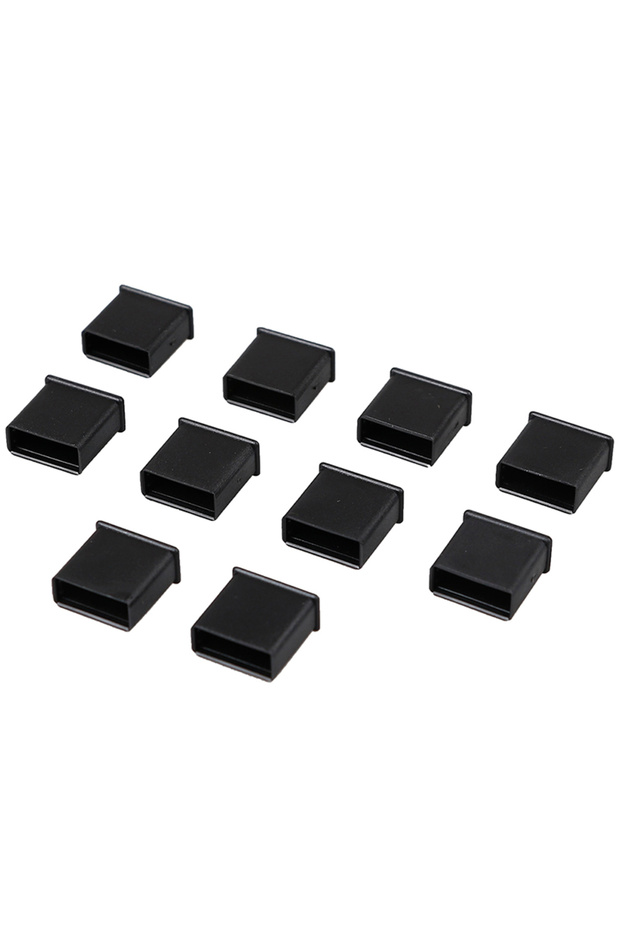 Black [New] 10Pcs Plastic USB male anti-dust plug stopper cap cover protector lids
