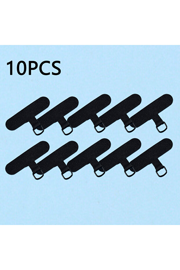 10PCS black 10PCS New Universal Mobile Phone Lanyard Strap Gasket Anti-lost PLR Nylon Detachable Pho
