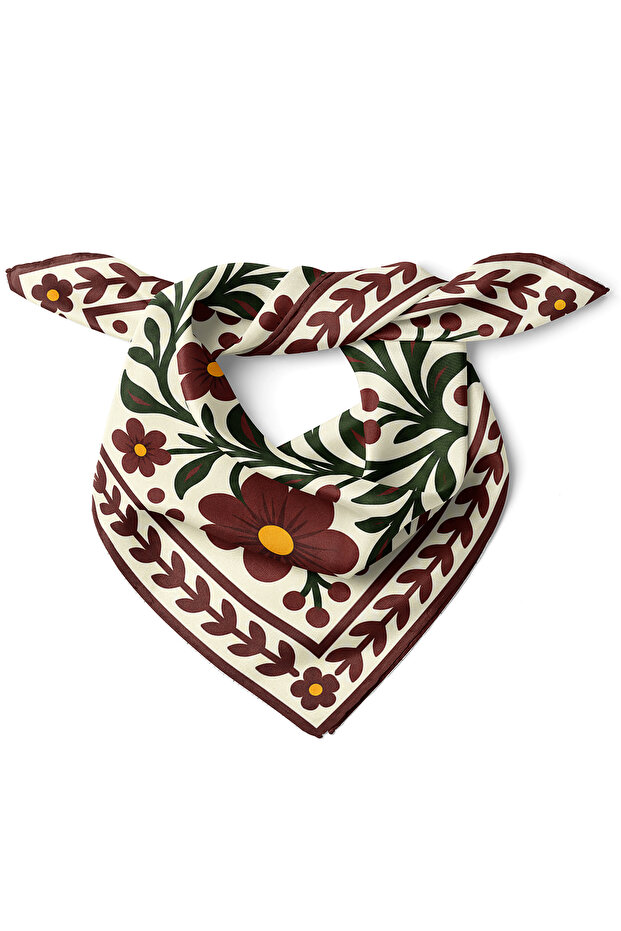 وشاح باندانا بنقشة زهور 50x50 سم