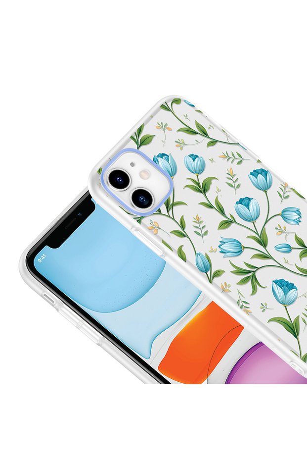 غطاء بمشبك متوافق مع هاتف Apple iPhone 11 مع حماية للكاميرا ونمط مميز