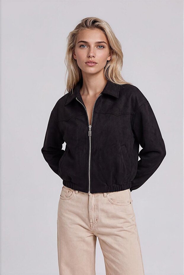 Suede Bomber Jacket