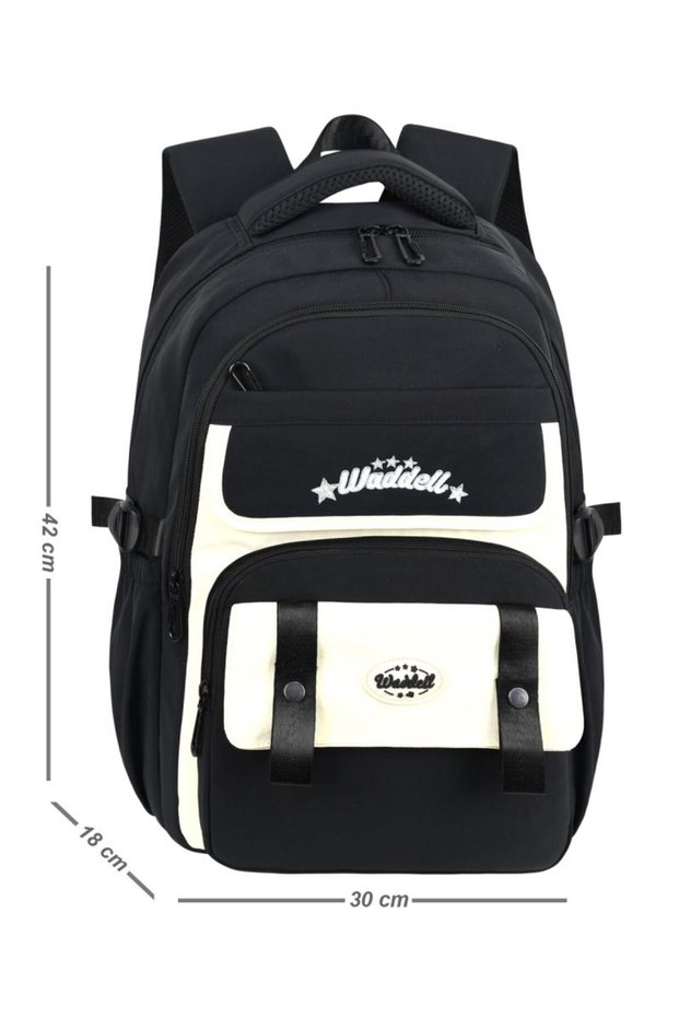 Imported Orthopedic Backpack 26913 Primary School Middle School Bag Black (with Pen Holder Gift)