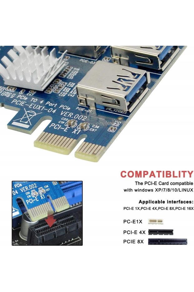 Adaptor Splitter Port PCI-E USB RISER SPLITTER