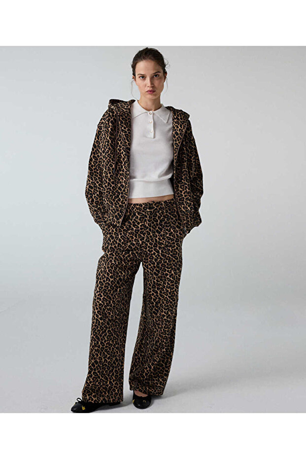 Leopar desen pantolon