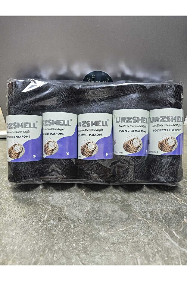 Polyester Macrame 500Gr, 5-Pack (100Gr-140Mt Each) No. 3. 2mm Supla, Bag and Accessory Thread 270 Black