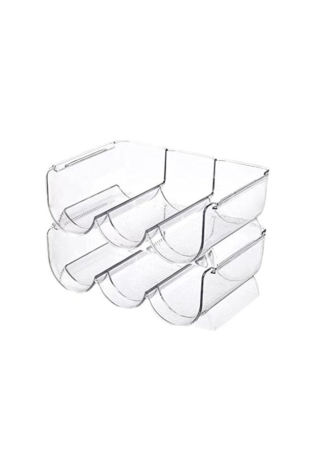 Stackable Plastic Wine Rack Holder For Pantry - Set of 2