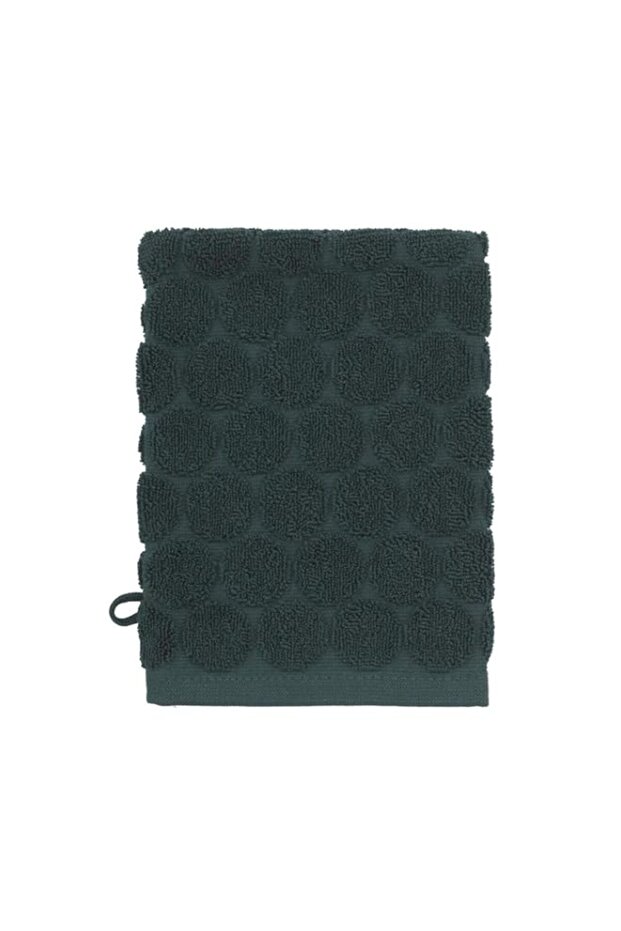 Hema Polka Dot Cotton Wash Cloth, 16 Cm Length X 21 Cm Width, Dark Green