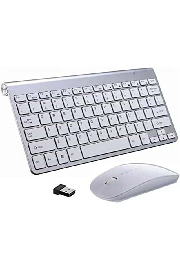 Mini Wireless Keyboard and Mouse Combo - White