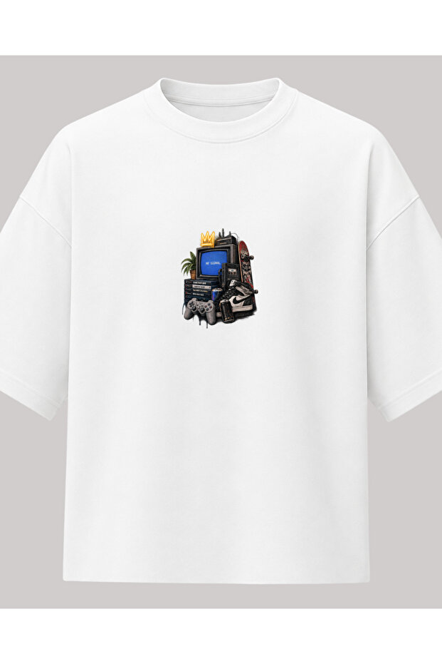 Gaming Concept Printed Oversize T-Shirt