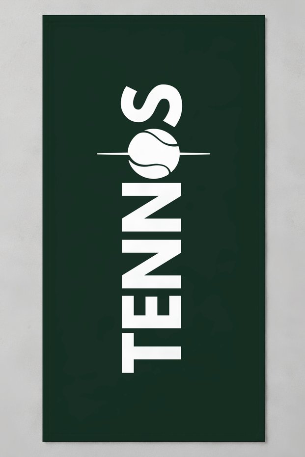Grand Slam - Tennis Written Sports Towel - 50 X 100 cm - Green