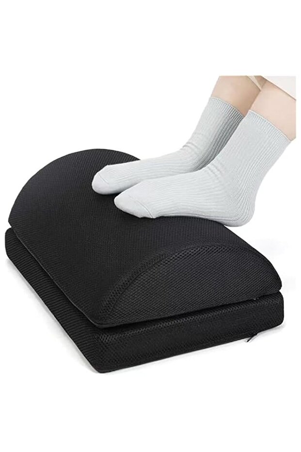 DAYONG Foot Rest for Under Desk at Work, Adjustable Foam Foot Rest, Ergonomic Foot Cushion for Home Work Office Computer. (black)