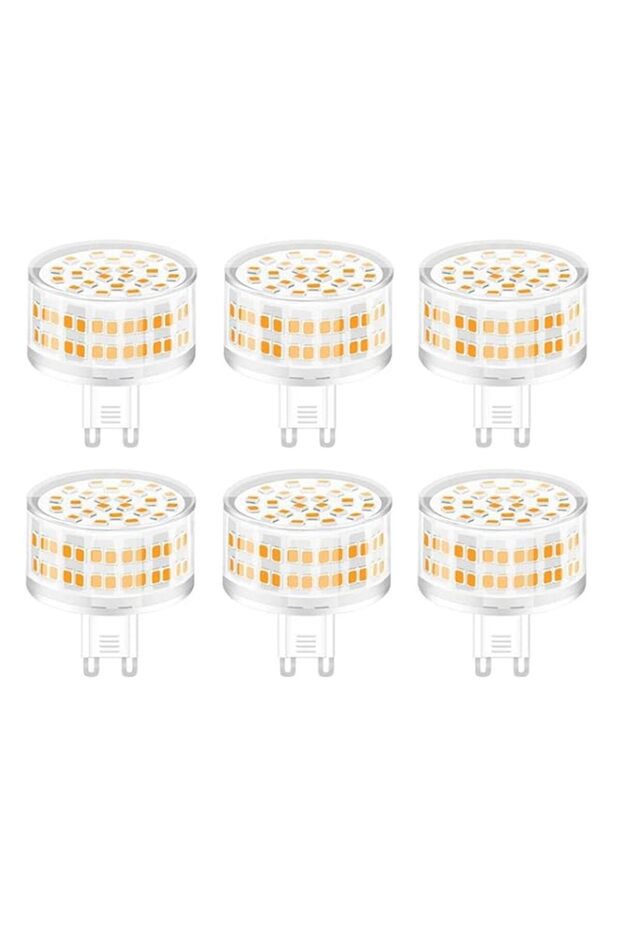NALACAL G9 9W LED Bulbs, 800LM, 88 x 2835 SMD LEDs, Equivalent to 90W Halogen, Warm White 3000K, Energy-Saving Corn Bulbs, 360° Beam Angle, No Flicker, Non-Dimmable, 6 Pack