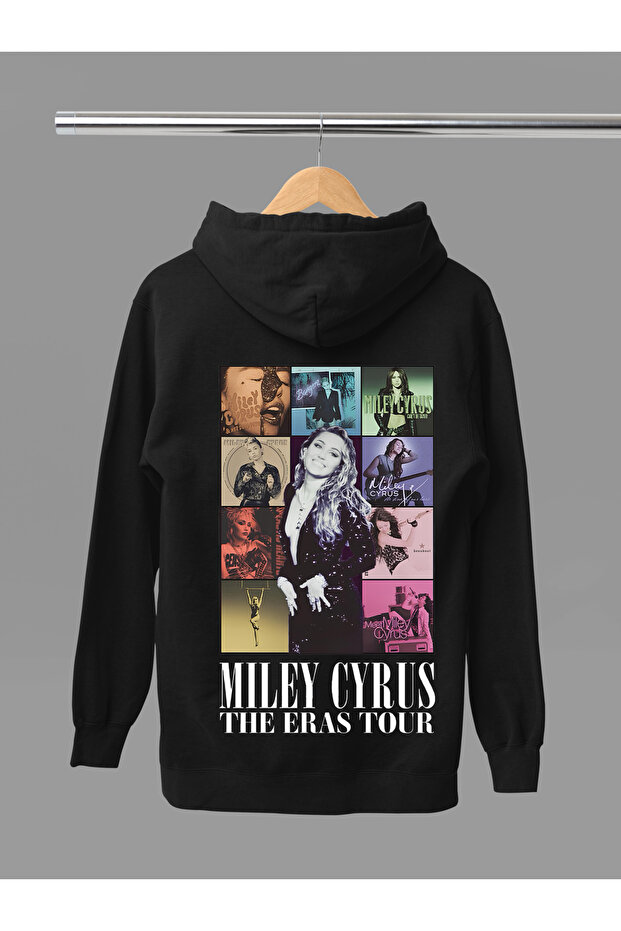 Miley Cyrus Printed Cotton Long Sleeved 3-Yarn Hooded Sweatshirt