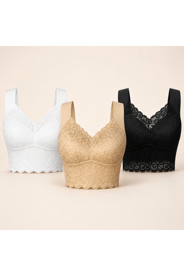 Comfortable Bra 3-Pack - Beige White Black