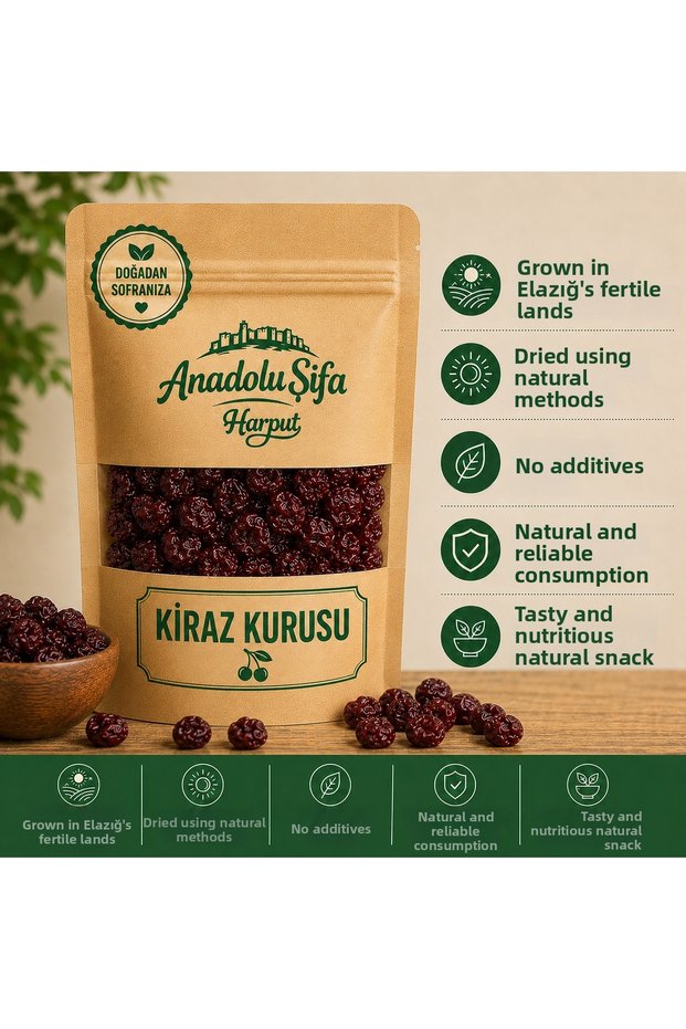 Dried Cherry Seeds 100 Gr Natural and Additive-Free Dried Fruit