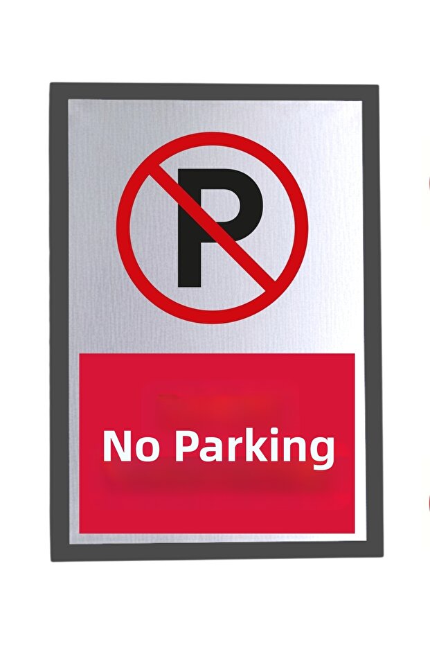 Metal Silver 14X20 cm Adhesive No Parking Warning Prohibition Sign Signboard