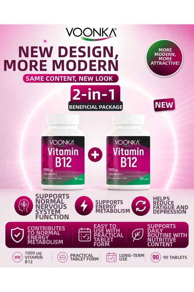 Vitamin B12 90 Tablets 2 Pieces