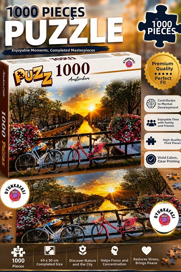1000 Piece Amsterdam Sunset Puzzle – 69X50 cm Adult Puzzle | Premium Quality Puzzle