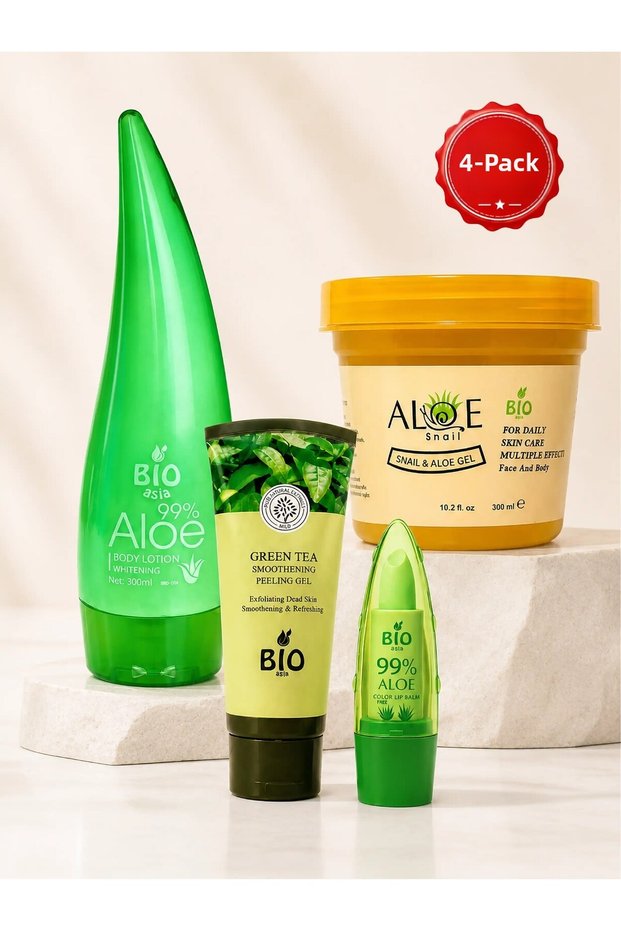 Comprehensive Skin Care Set of 4 - Snail Acne Gel + Body Lotion + Peeling + Lip Balm