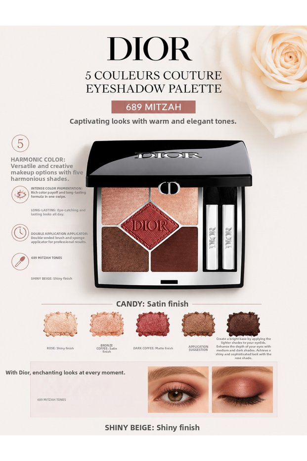 Diorshow 5 Colors - 689 Moitzah - Ultra Creamy and Radiant Look 5-Color Eyeshadow Palette